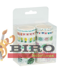 Set bandă adezivă decorativă "Flamingo", 10 rolls x 2 m